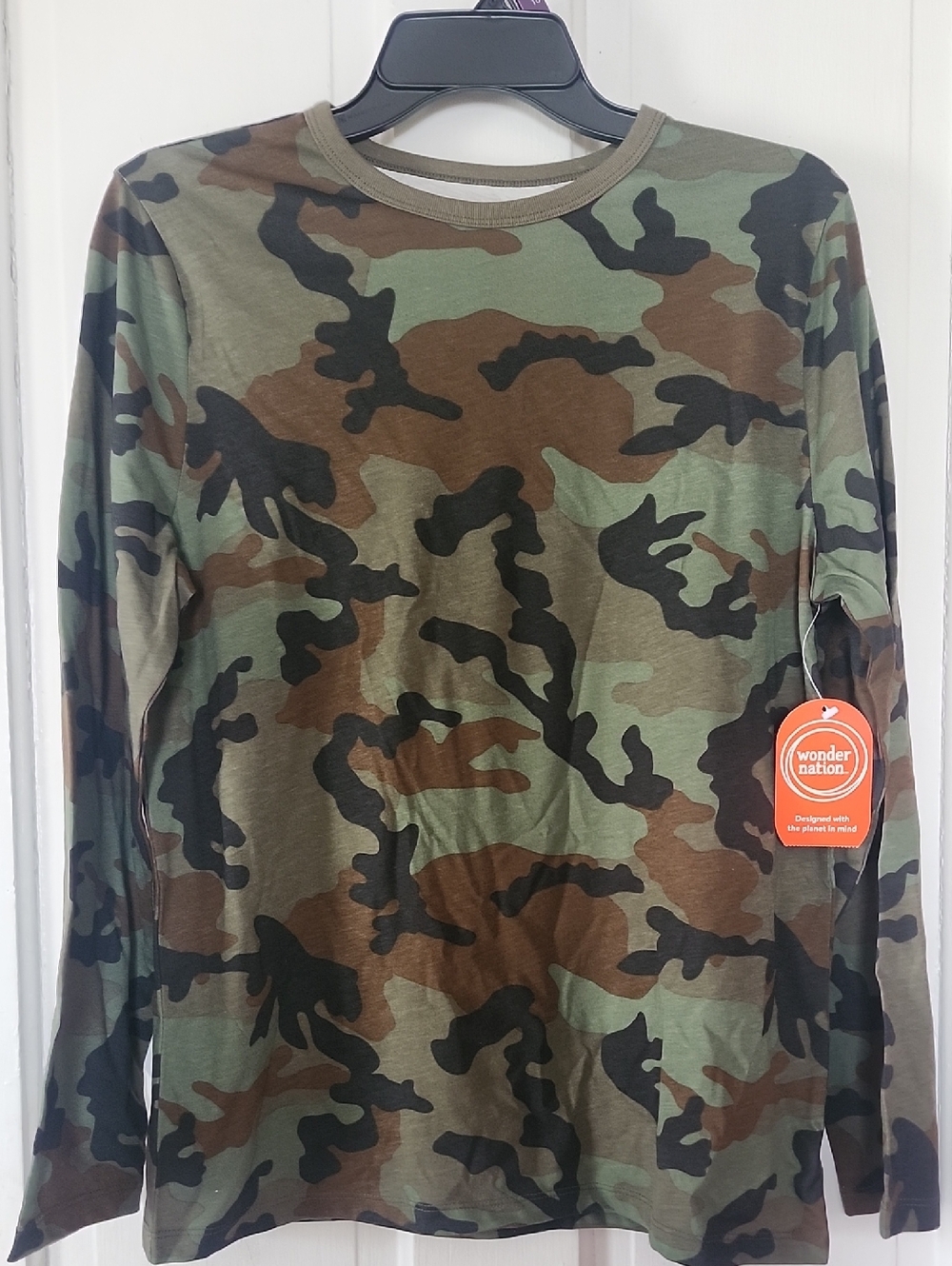 wonder nation Long Sleeve Camo Tee - Green/Brown/Black